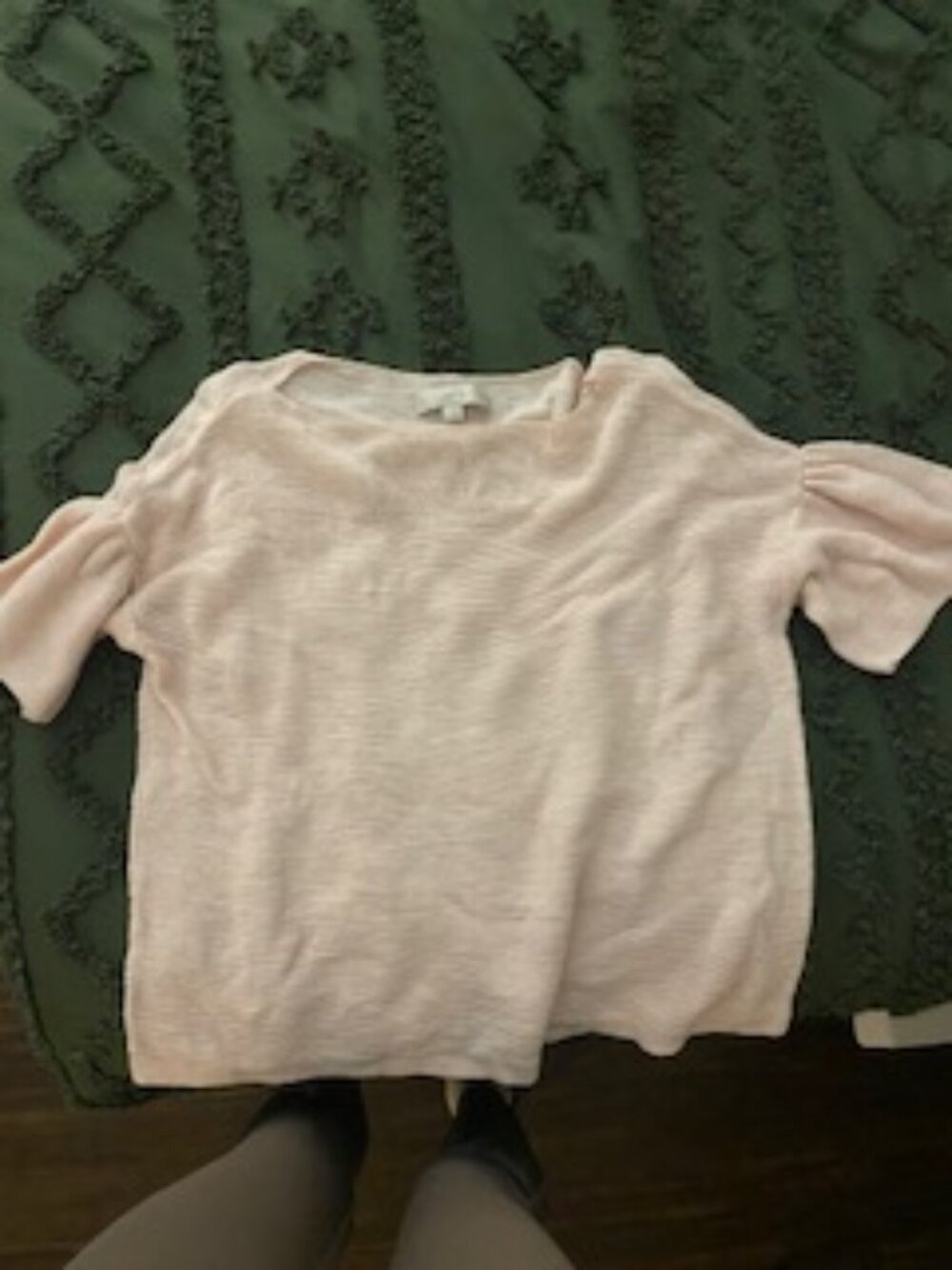 LOFT Size Small T-Shirt Sweater - light pink with cute sleeves